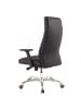 FineBuy Bürostuhl in Schwarz / Leder / 75x68x118