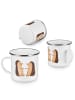 Mr. & Mrs. Panda Emaille Tasse Igel Liebe ohne Spruch in Weiß