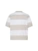 ICHI Kurzarm-Bluse IHLULS Loose fit in WIDE OATMEAL WHITE STRIPE