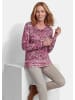 GOLDNER Paisleyshirt mit U-Boot-Ausschnitt in aubergine / cremeweiß / gemustert