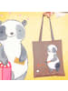 Mr. & Mrs. Panda Tragetasche Panda Hockey spielen ohne Spruch in Braun Pastell
