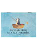 Mr. & Mrs. Panda Geschenkbox Pinguin Angelboot mit Spruch in Eisblau