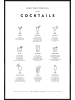Juniqe Poster in Kunststoffrahmen "Cocktail chart" in Schwarz & Weiß