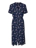 Vero Moda Midi Blusen Kleid Kurzarm Tunika Dress VMVICA in Navy