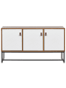 Beliani Sideboard NUEVA in Weiß/Braun/Schwarz - (W) 112 x (H) 62 x (L) 39 cm