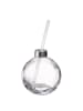 Butlers Kugel SANTA'S BUBBLE m.Trinkhalm 6er-Set in Durchscheinend