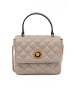 Versace Taupe gesteppt Leder Handtasche