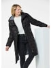 GOLDNER Kurzgröße:  Wintermantel mit Stehkragen und Kapuze in schwarz