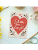 Mr. & Mrs. Panda Postkarte Herz Liebe Design mit Spruch in Weiß