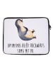 Mr. & Mrs. Panda Notebook Tasche Pinguin Lachen mit Spruch in Weiß