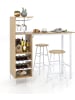COSTWAY Bartisch mit Barhocker Set in Beige