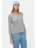 Camel Active Jersey-Shirt mit geripptem Kragen in Grau