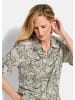 GOLDNER Kurzgröße:  Hemdbluse Viskosebluse mit Paisley-Design in stein / gemustert