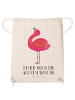 Mr. & Mrs. Panda Sportbeutel Flamingo Stolz mit Spruch in Creme