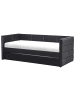 Beliani Tagesbett CHAVONNE  II in Schwarz - (W) 99 x (H) 80 x (L) 218 cm