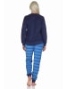 NORMANN Frottee Pyjama Hose gestreift Oberteil - 76961 in navy