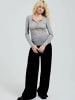 Seamless Basic Hemd Cotton Granddad in Grey Melange