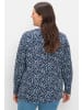 sheego Langarmshirt in tiefblau-gemustert