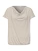 Street One Dropped Shoulder Shirt mit Wasserfall-Front in Beige