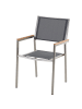 Beliani 6er-Set Esszimmerstuhl GROSSETO in Grau/Silber/Braun