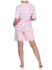 NORMANN Schlafanzug kurzarm Pyjama Shorty Streifen - 72902 in rosa