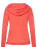 super.natural Merino Longsleeve W FUNNEL HOODIE in orange