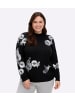sheego by Joe Browns Pullover in schwarz-silberfarben-gemustert