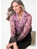 GOLDNER Florale Printbluse mit V-Ausschnitt in schwarz / altrosé / gemustert
