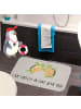 Mr. & Mrs. Panda Badezimmermatte Schildkröten Paar mit Spruch in Grau Pastell