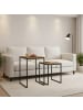 relaxdays Beistelltisch 2er Set in Holzoptik/ Schwarz