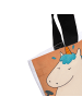 Mr. & Mrs. Panda Stofftasche Einhorn Fitness Design mit Spruch in Weiß