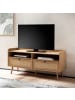 KADIMA DESIGN Lowboard 120x56x39 cm TV-Kommode mit Eiche-Dekor & Rattan, Design