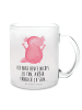 Mr. & Mrs. Panda Trinkglas Axolotl Hurra mit Spruch in Transparent