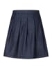 More & More kurzer, ausgestellter Jeans-Faltenrock in rinse wash denim dark blue