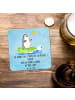 Mr. & Mrs. Panda Glasuntersetzer Pinguin Surfer mit Spruch in Eisblau