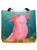 Mr. & Mrs. Panda Shopper Axolotl Glücklich Design ohne Spruch in Weiß