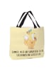 Mr. & Mrs. Panda Tasche Sommer Meer Strand mit Spruch in Gelb Pastell
