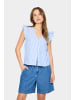 SAINT TROPEZ Kurzarm-Bluse SamaraSZ Gerade Passform in Palace Blue Ice Stripe