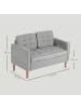HOMCOM 2 Sitzer Sofa-117B x 62T x 78H cm-Hellgrau