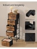 SONGMICS Kommode Bellah in Vintagebraun-Schwarz - (B)39.6 x (H)116.7 x (T)30 cm