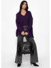 SASSYCLASSY Oversized Cardigan mit V-Ausschnitt und Kaschmiranteil in Lila
