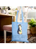 Mr. & Mrs. Panda Tasche Pinguin Blumen mit Spruch in Sky Blue