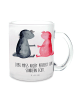 Mr. & Mrs. Panda Teetasse Glas Axolotl Liebe mit Spruch in Transparent