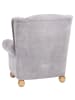 58 aufm Kessel OHRENBACKENSESSEL Kasha Bezug Veloursstoff Buche natur / silber
