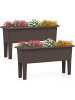 COSTWAY 2er Set Hochbeet 80x30x40cm in Braun