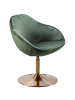 KADIMA DESIGN Loungesessel mit Drehfunktion, bequem, grün-gold, Samt- und Polyesterbezug in Grün