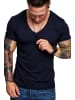 Amaci&Sons Basic T-Shirt mit V-Ausschnitt EUGENE in Navyblau