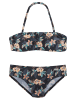 Venice Beach Bandeau-Bikini in schwarz-bedruckt