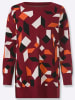 Heine Longpullover in dunkelrot-champagner-gemustert