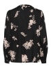 Kaffe Langarm-Bluse KAsomia Loose fit in Black/Brown Flower Print